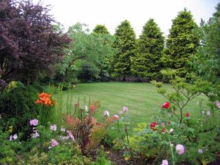 view of luxury cottage front garden from cottage